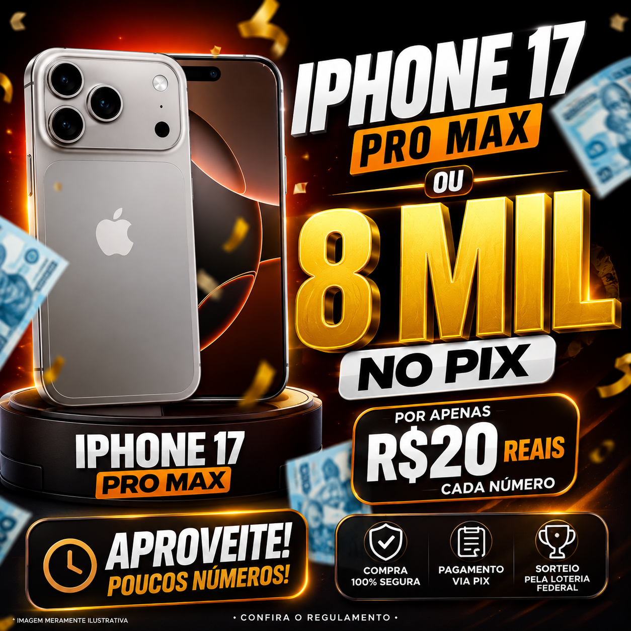 IPHONE 17 PRO MAX OU 8 MIL NO PIX